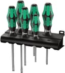 Wera - 5105650001 Kraftform Plus 334/6 Screwdriver Set with Rack and Lasertip, 6-Pieces